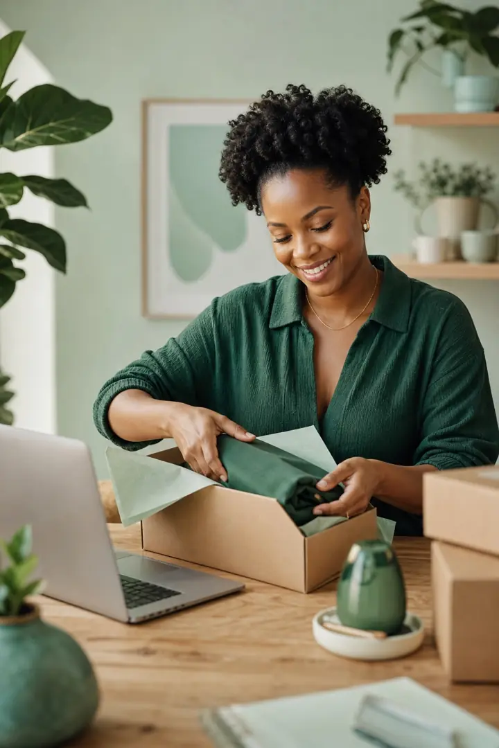 Online shops: a small business owner at work